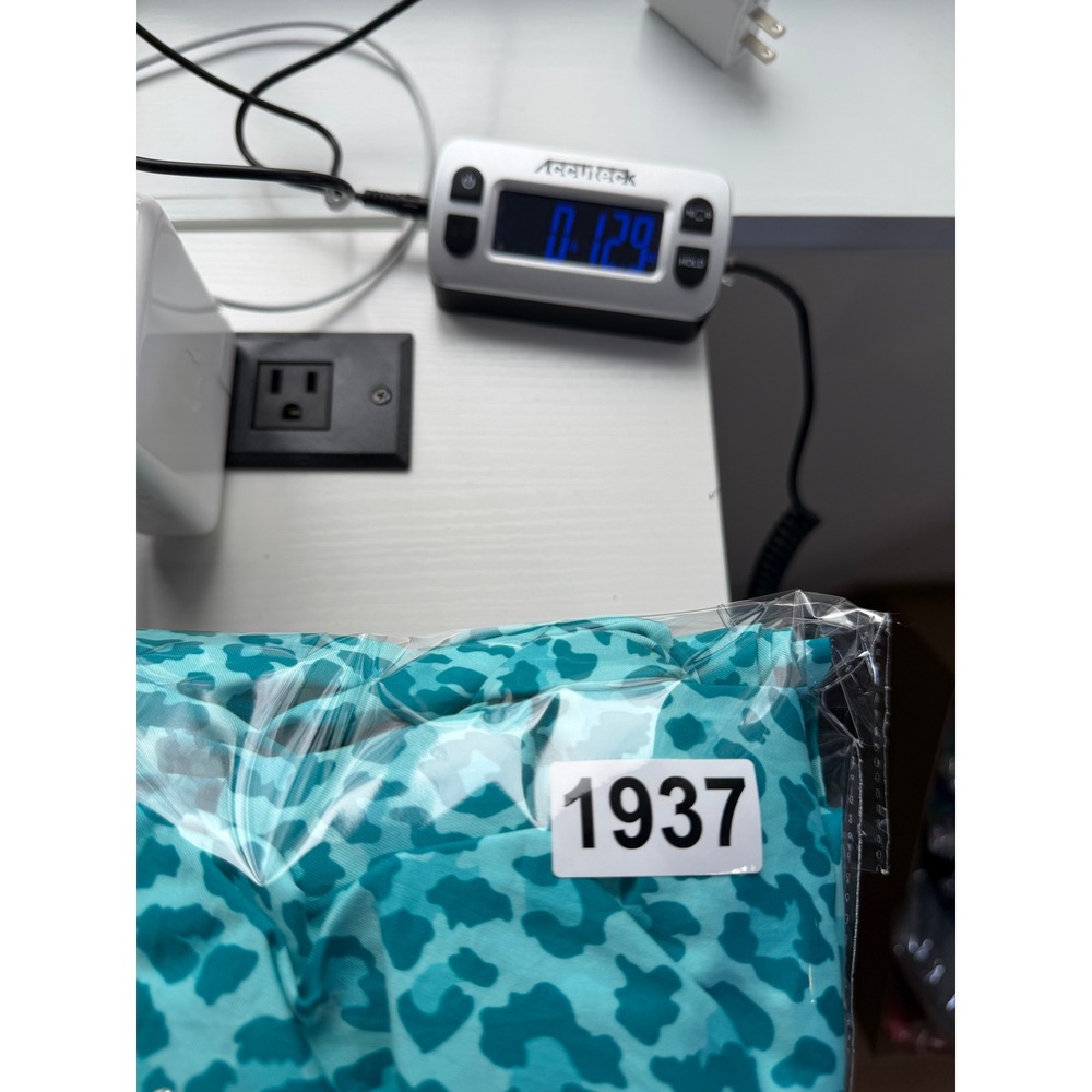Tyler Boe Midi Dress Womens Small Blue Leopard Print Cotton Off The Shoulder - Picture 14 of 14